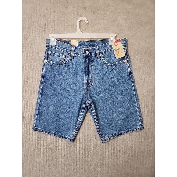 Levis 405 Shorts Mens 33 Blue Medium Wash Standard Fit 100% Cotton NEW - Picture 1 of 9